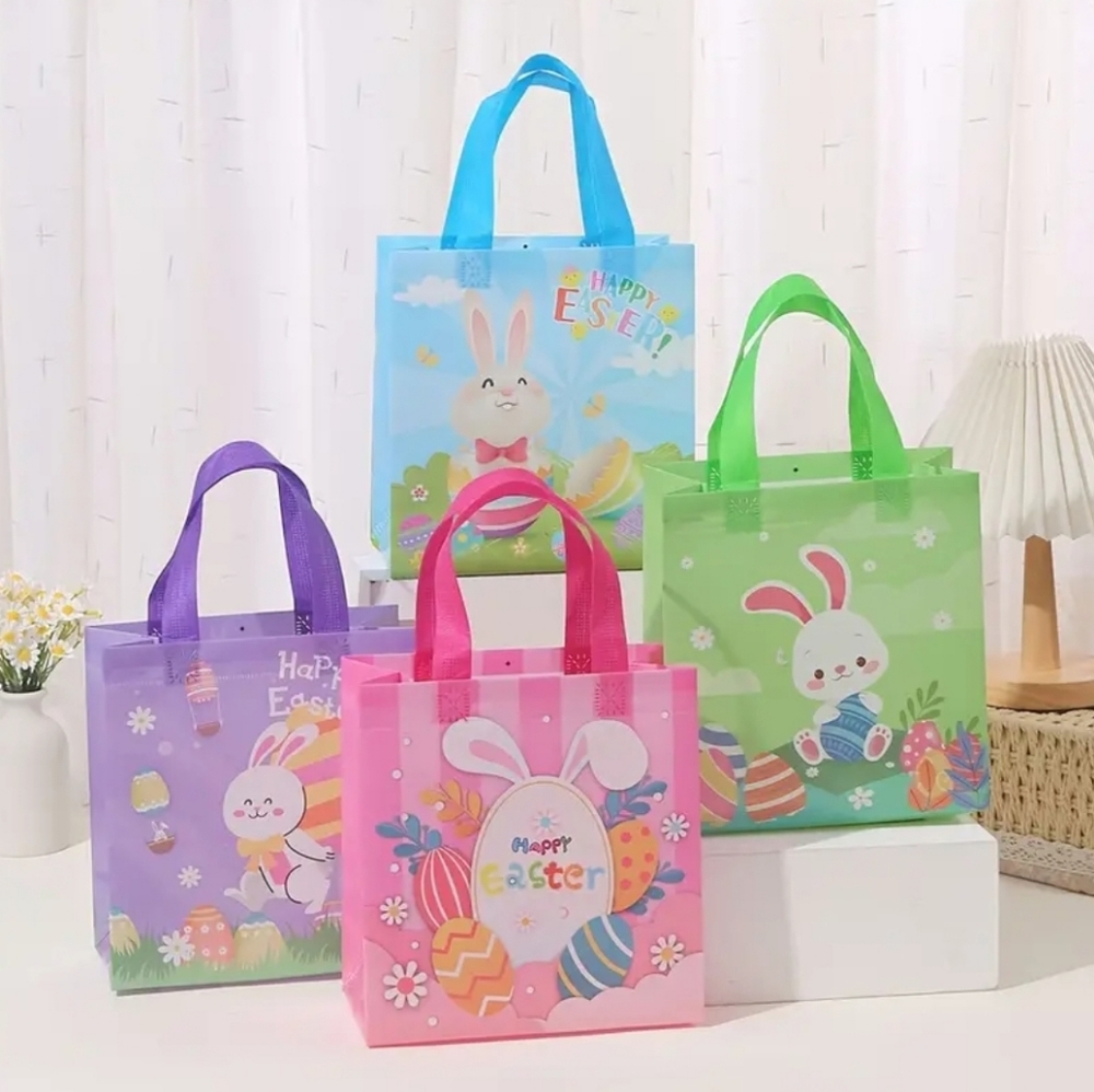 2 Pcs Easter Bunny Tote Gift Bags
